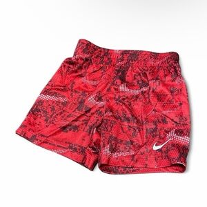 Nike Red Graphic Print Athletic Shorts for Kids